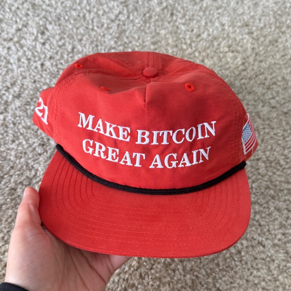 Red Bitcoin Slogan Cap